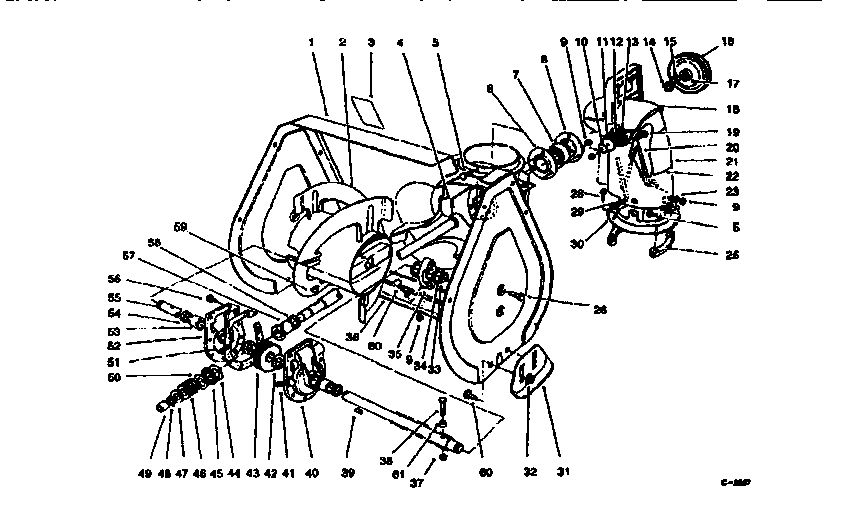 Auger Assembly 2 Diagram and Parts List for 522R 28230-7900001 & UP Lawn Boy Snow Blower